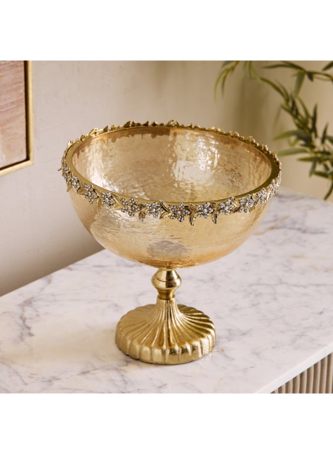 Home Box Decorative Footed Bowl in Gold - Image 2